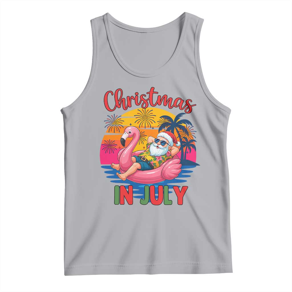 Funny Hawaiian Christmas Tank Top Santa Beach Tropical Xmas TS14 Athletic Heather Print Your Wear
