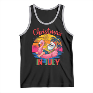 Funny Hawaiian Christmas Tank Top Santa Beach Tropical Xmas TS14 Black Athletic Heather Print Your Wear