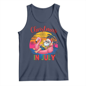 Funny Hawaiian Christmas Tank Top Santa Beach Tropical Xmas TS14 Navy Print Your Wear