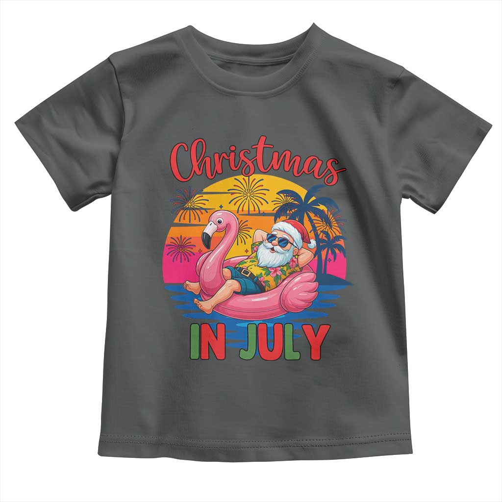 Funny Hawaiian Christmas Toddler T Shirt Santa Beach Tropical Xmas TS14 Dark Heather Print Your Wear