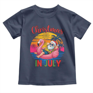 Funny Hawaiian Christmas Toddler T Shirt Santa Beach Tropical Xmas TS14 Navy Print Your Wear
