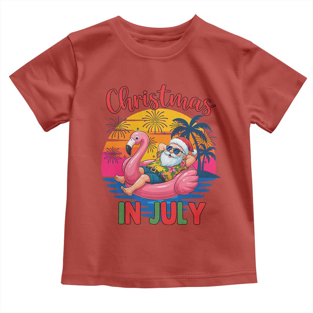 Funny Hawaiian Christmas Toddler T Shirt Santa Beach Tropical Xmas TS14 Red Print Your Wear