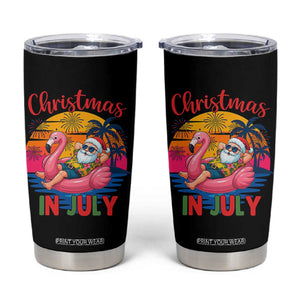 Funny Hawaiian Christmas Tumbler Cup Santa Beach Tropical Xmas TS14 Black Print Your Wear