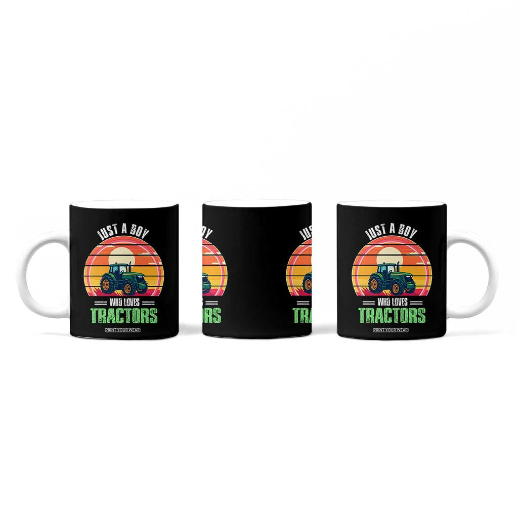 Funny Farmer Coffee Mug Just A Boy Who Loves Tractors TS14 Print Your Wear