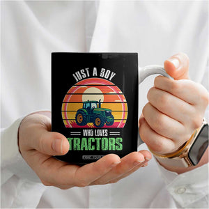Funny Farmer Coffee Mug Just A Boy Who Loves Tractors TS14 Print Your Wear