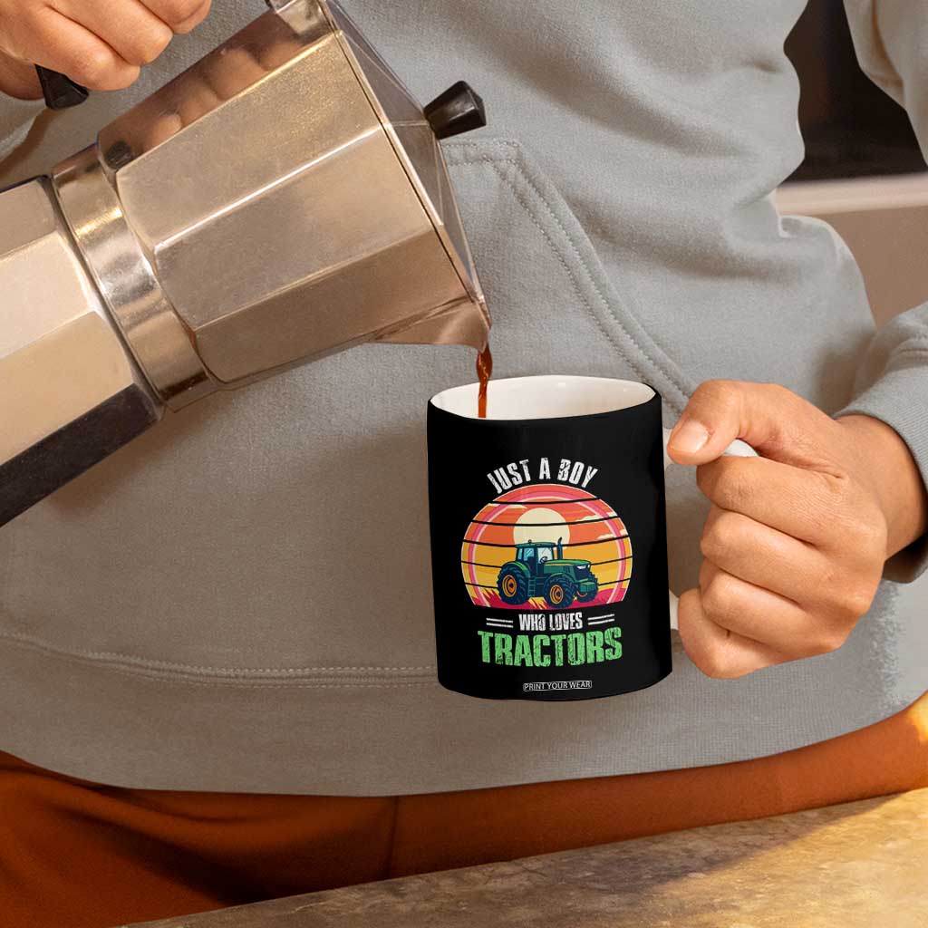 Funny Farmer Coffee Mug Just A Boy Who Loves Tractors TS14 Print Your Wear