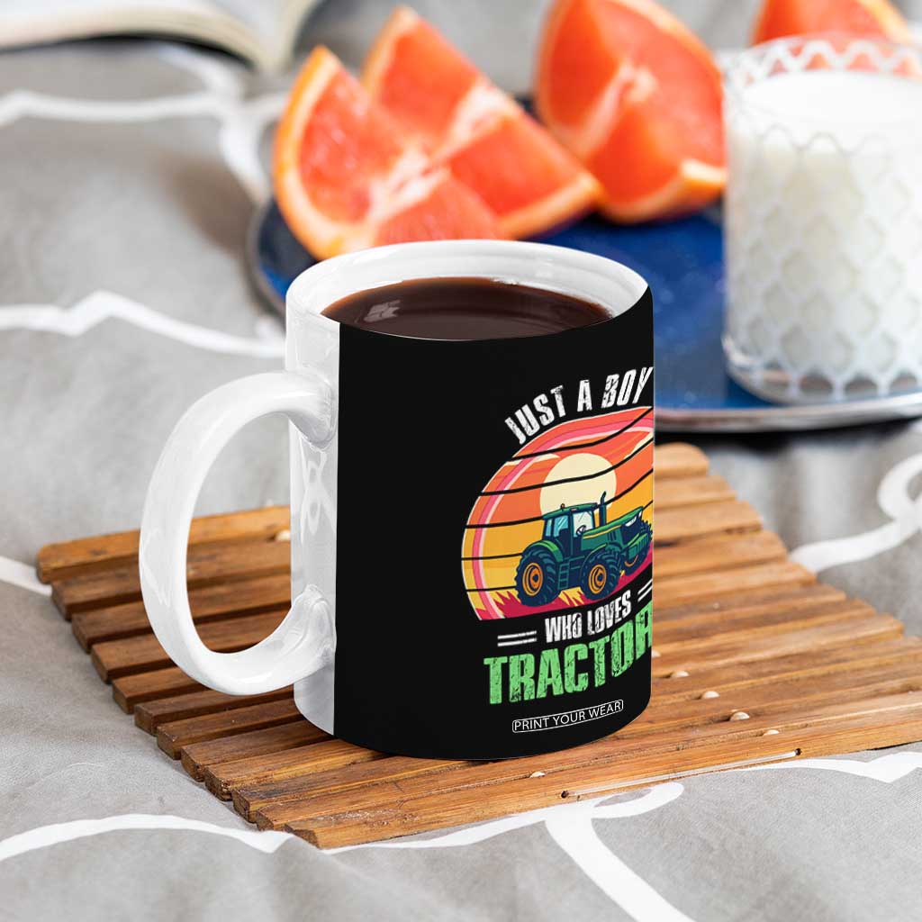 Funny Farmer Coffee Mug Just A Boy Who Loves Tractors TS14 Print Your Wear