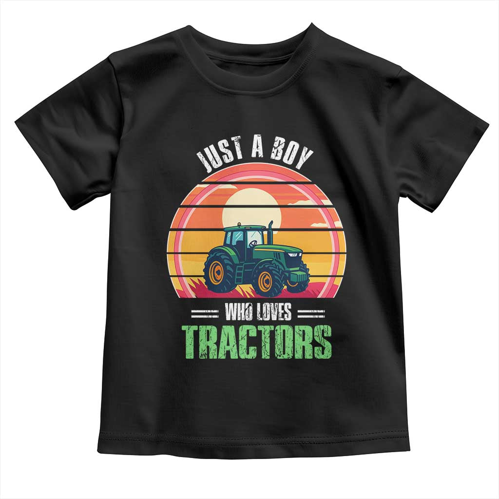 Funny Farmer Toddler T Shirt Just A Boy Who Loves Tractors TS14 Black Print Your Wear