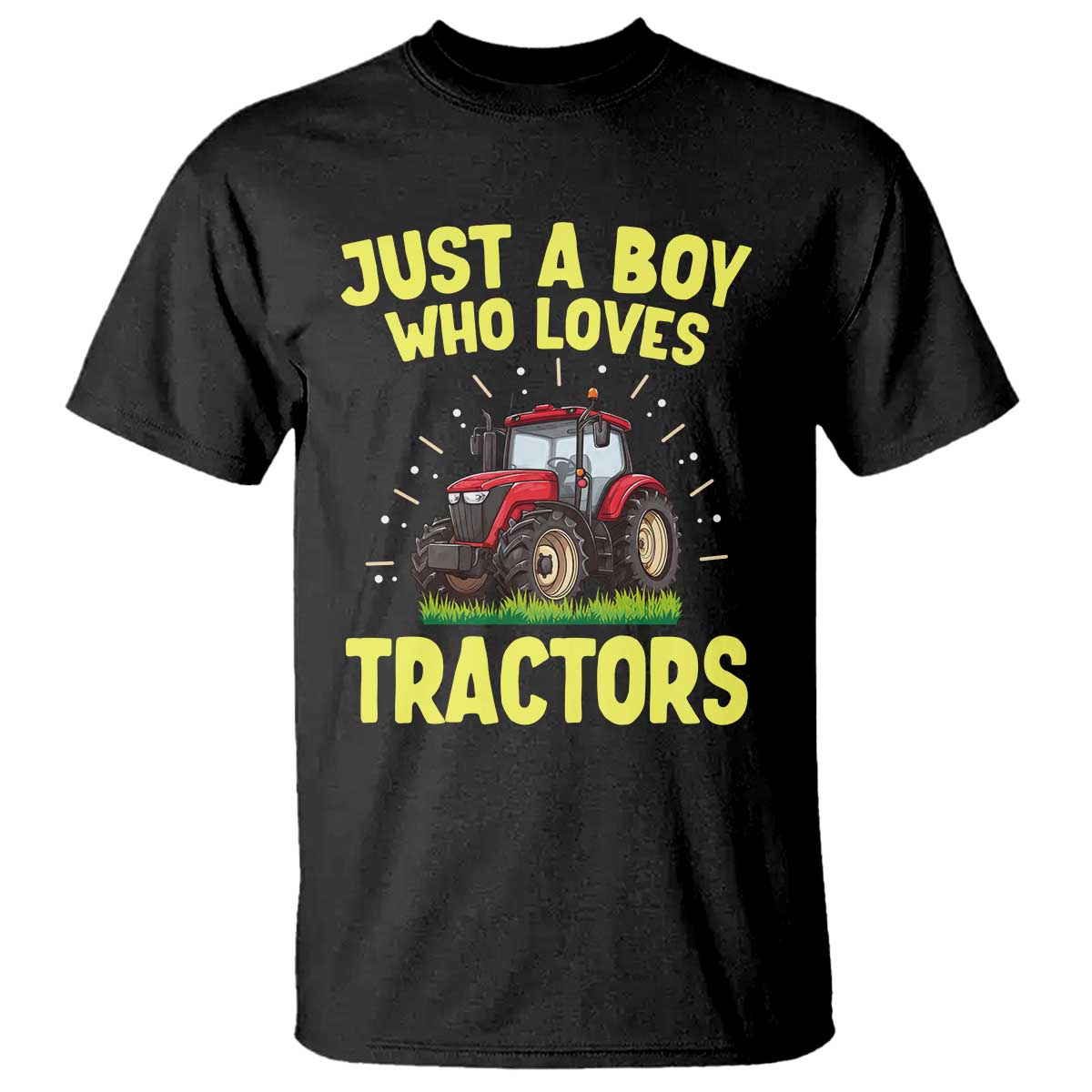 Funny Farming Tractor T Shirt Just A Boy Who Loves Tractors TS14 Black Print Your Wear