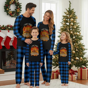 Funny Tractor Plaid Pajama Set I Do Not Snore I Dream I Am A Tractor TS14 Blue Plaid Print Your Wear
