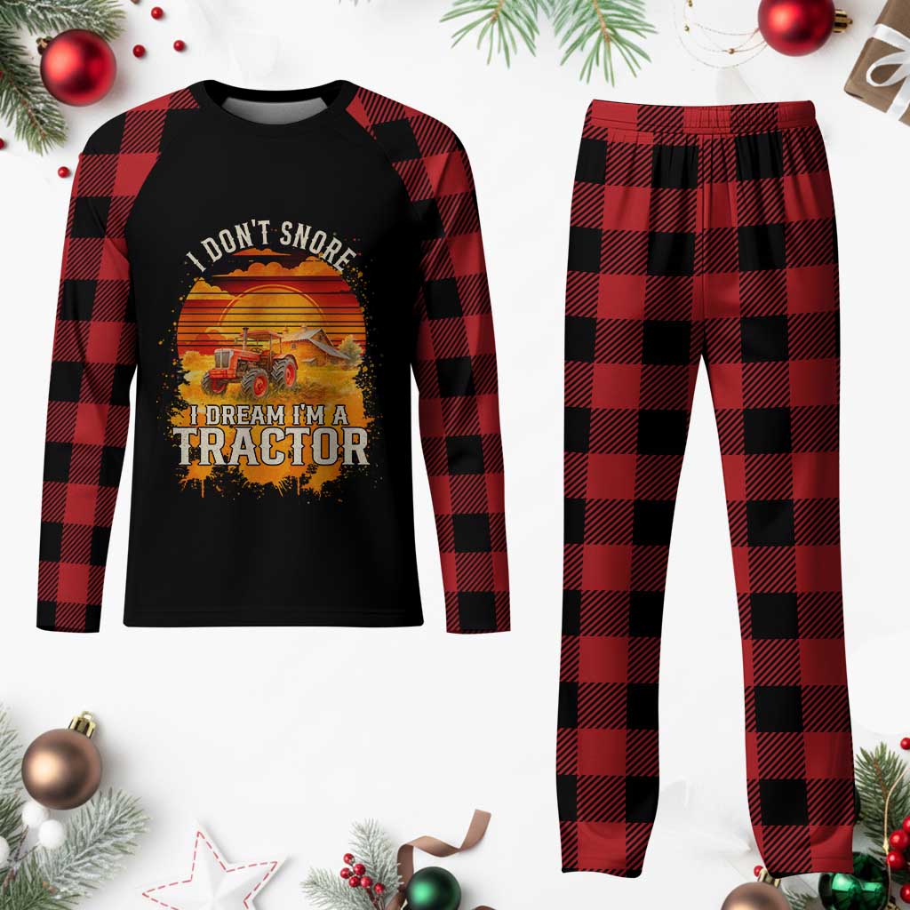 Funny Tractor Plaid Pajama Set I Do Not Snore I Dream I Am A Tractor TS14 Buffalo Plaid Print Your Wear