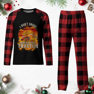 Funny Tractor Plaid Pajama Set I Do Not Snore I Dream I Am A Tractor TS14 Buffalo Plaid Print Your Wear