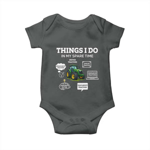 Funny Farmers Baby Onesie Things I Do In My Spare Time TS14 Dark Heather Print Your Wear