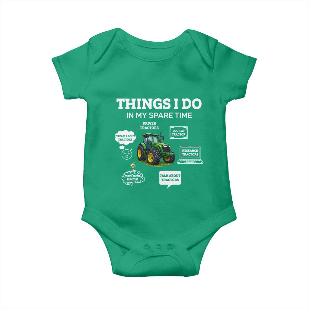 Funny Farmers Baby Onesie Things I Do In My Spare Time TS14 Irish Green Print Your Wear