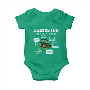 Funny Farmers Baby Onesie Things I Do In My Spare Time TS14 Irish Green Print Your Wear