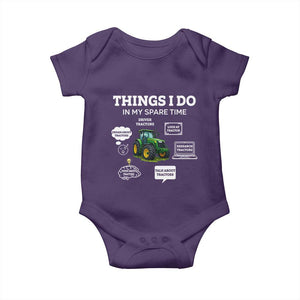 Funny Farmers Baby Onesie Things I Do In My Spare Time TS14 Purple Print Your Wear