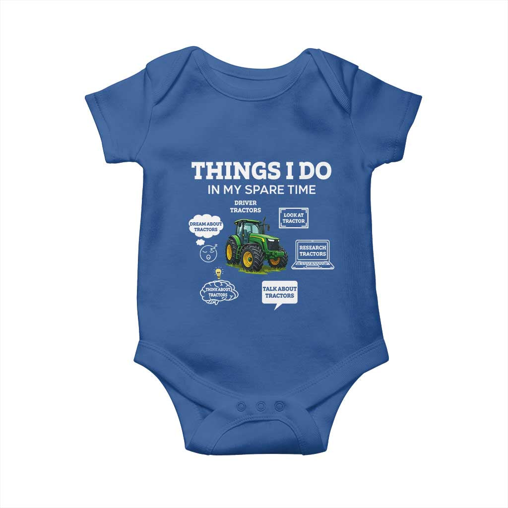 Funny Farmers Baby Onesie Things I Do In My Spare Time TS14 Royal Blue Print Your Wear