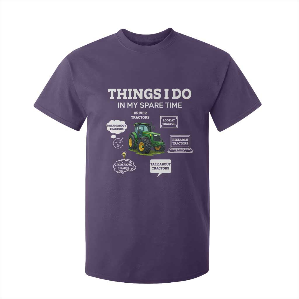 Funny Farmers T Shirt For Kid Things I Do In My Spare Time TS14 Purple Print Your Wear