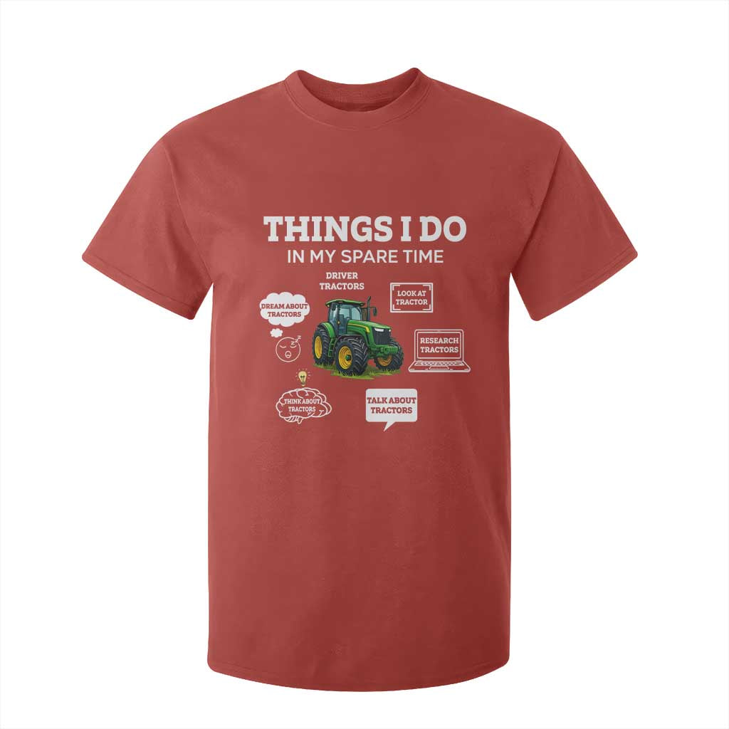 Funny Farmers T Shirt For Kid Things I Do In My Spare Time TS14 Red Print Your Wear
