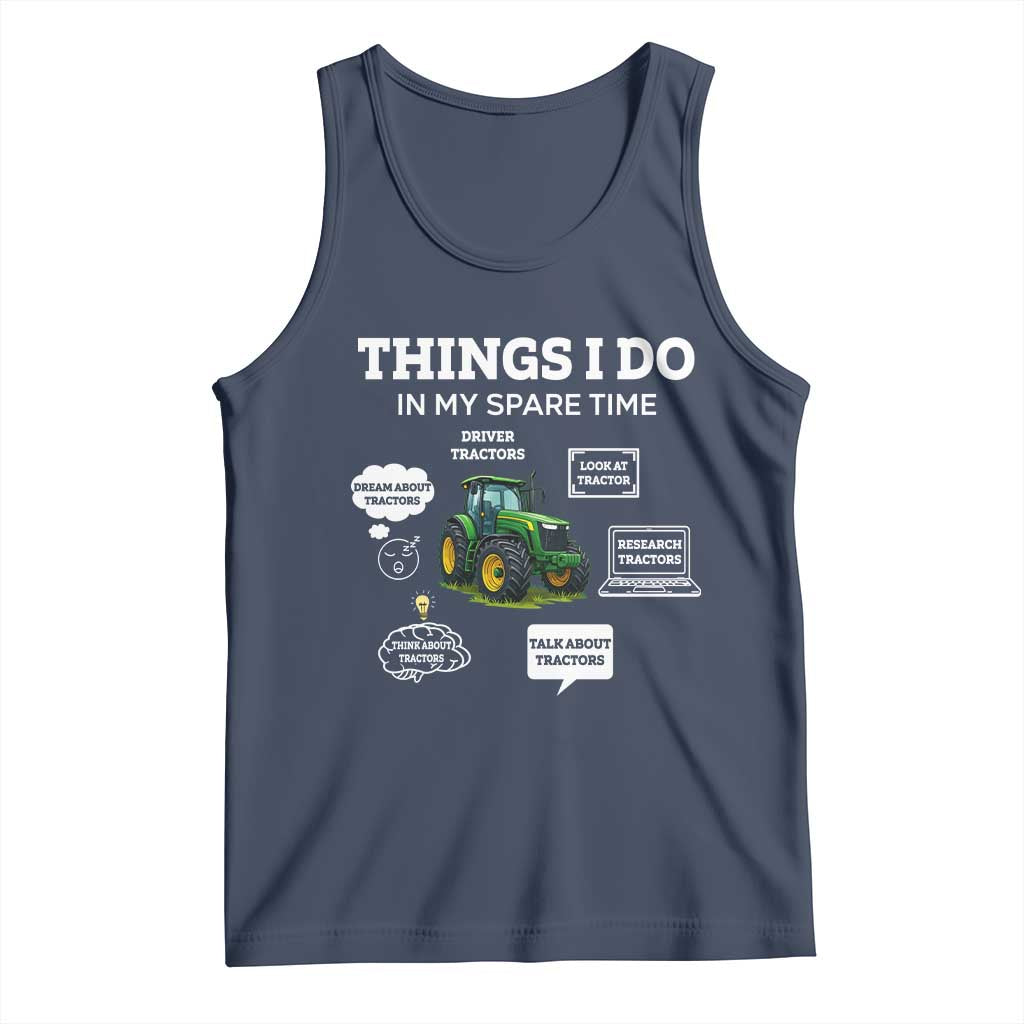 Funny Farmers Tank Top Things I Do In My Spare Time TS14 Navy Print Your Wear