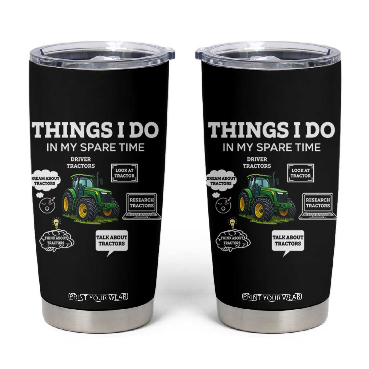 Funny Farmers Tumbler Cup Things I Do In My Spare Time TS14 Black Print Your Wear