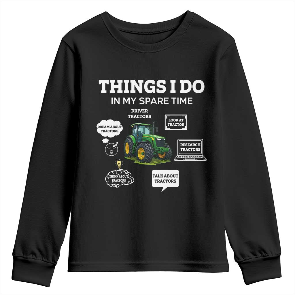 Funny Farmers Youth Sweatshirt Things I Do In My Spare Time TS14 Black Print Your Wear