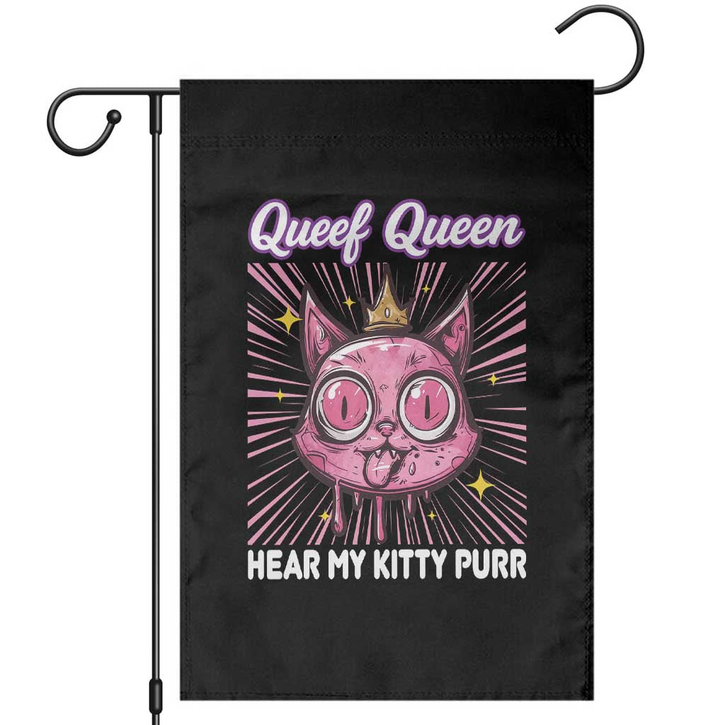 Queef Queen Cat Meme Garden Flag Funny Inappropriate Adult Humor TS14 Black Print Your Wear