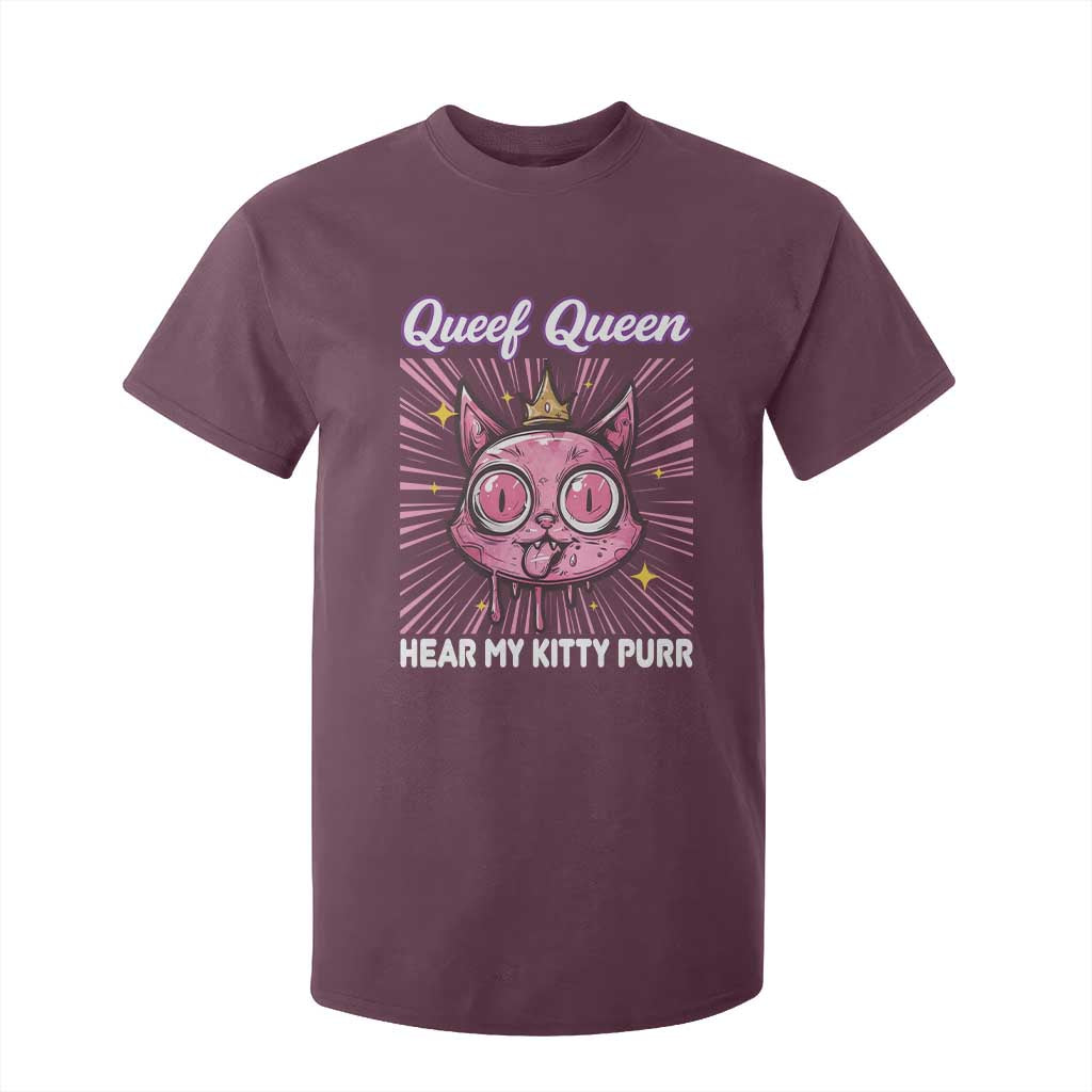 Queef Queen Cat Meme T Shirt For Kid Funny Inappropriate Adult Humor TS14 Maroon Print Your Wear