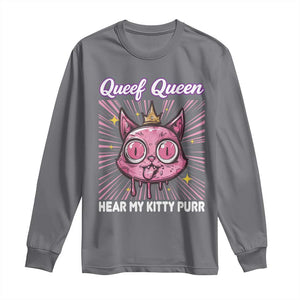 Queef Queen Cat Meme Long Sleeve Shirt Funny Inappropriate Adult Humor TS14 Charcoal Print Your Wear