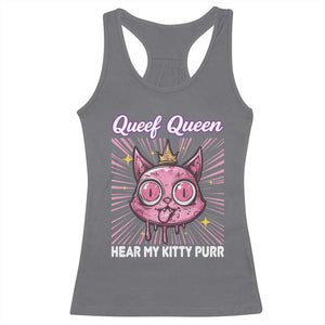 Queef Queen Cat Meme Racerback Tank Top Funny Inappropriate Adult Humor TS14 Charcoal Print Your Wear