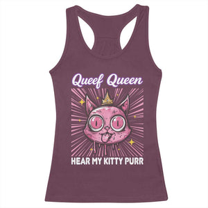Queef Queen Cat Meme Racerback Tank Top Funny Inappropriate Adult Humor TS14 Maroon Print Your Wear