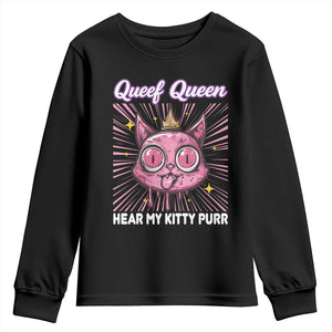 Queef Queen Cat Meme Youth Sweatshirt Funny Inappropriate Adult Humor TS14 Black Print Your Wear
