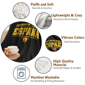 Spain Champions 2026 Throw Blanket Espana Soccer Football Fan Spanish Flag