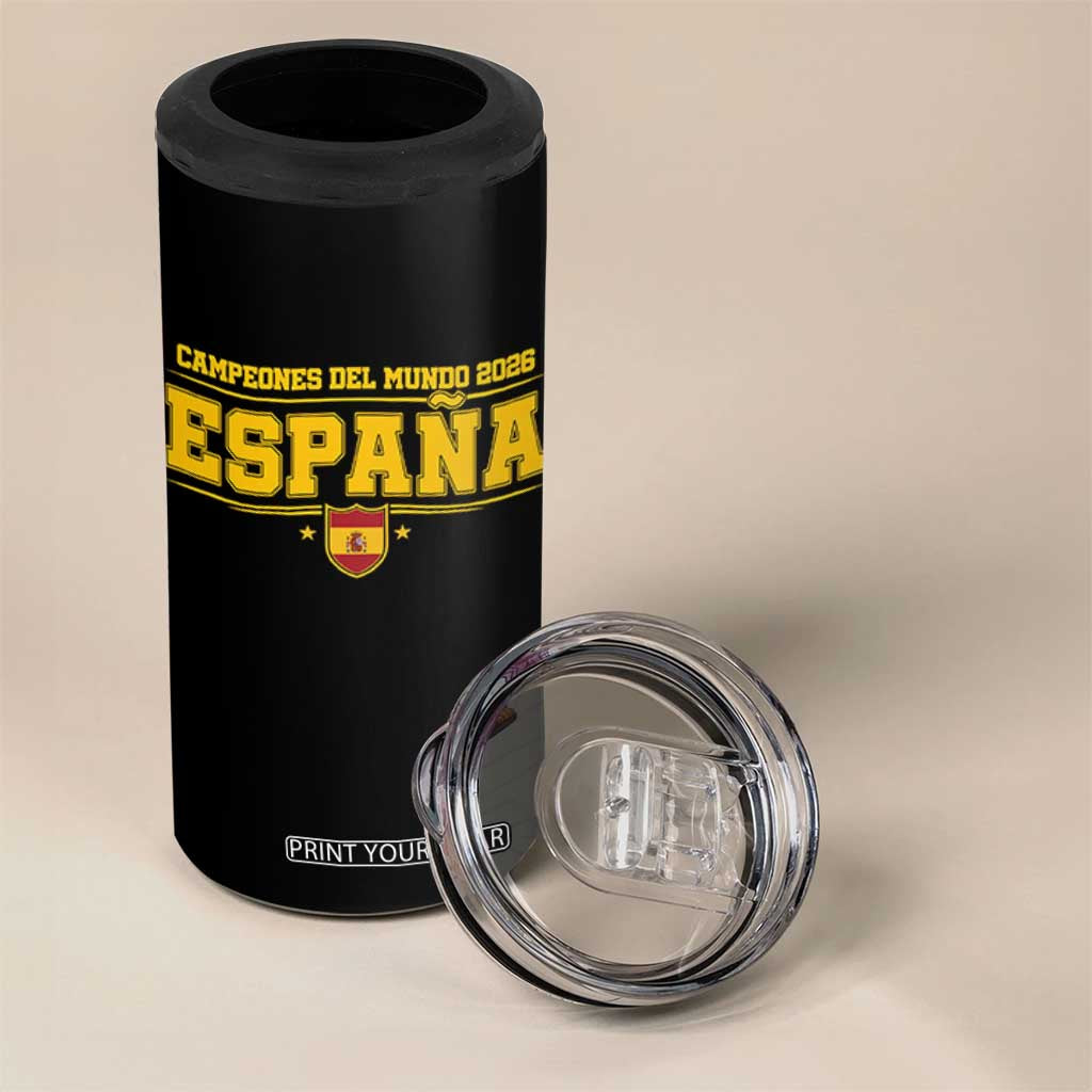 Spain Champions 2026 4 in 1 Can Cooler Tumbler Espana Soccer Football Fan Spanish Flag