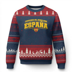 Spain Champions 2026 Ugly Christmas Sweater Espana Soccer Football Fan Spanish Flag
