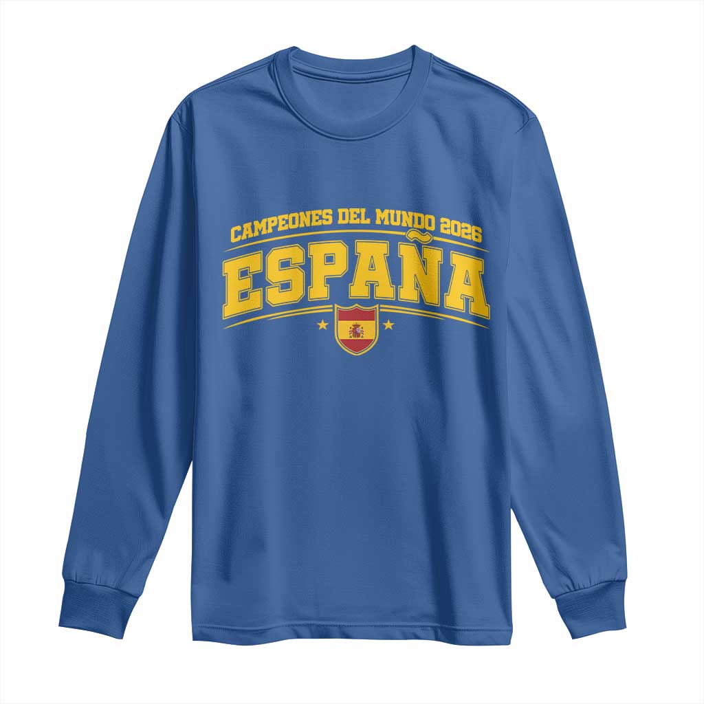 Spain Champions 2026 Long Sleeve Shirt Espana Soccer Football Fan Spanish Flag