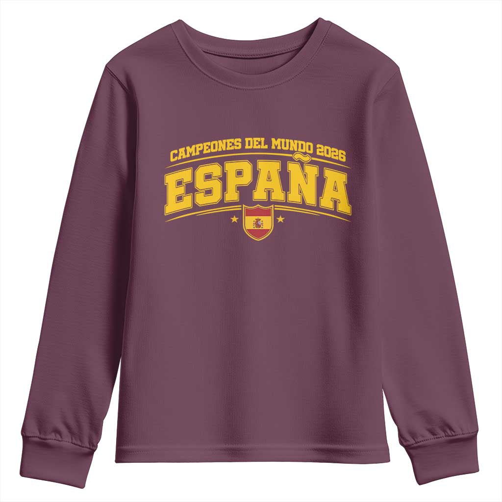 Spain Champions 2026 Youth Sweatshirt Espana Soccer Football Fan Spanish Flag