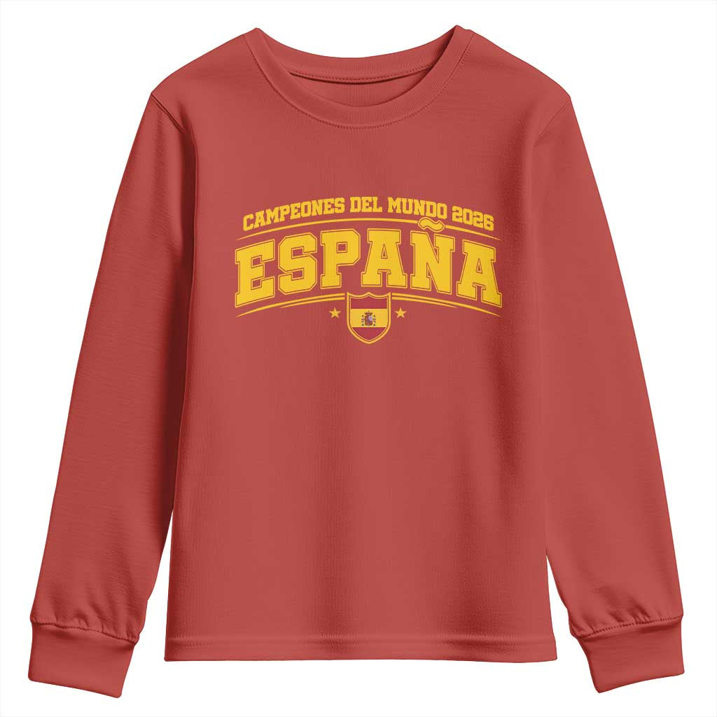 Spain Champions 2026 Youth Sweatshirt Espana Soccer Football Fan Spanish Flag