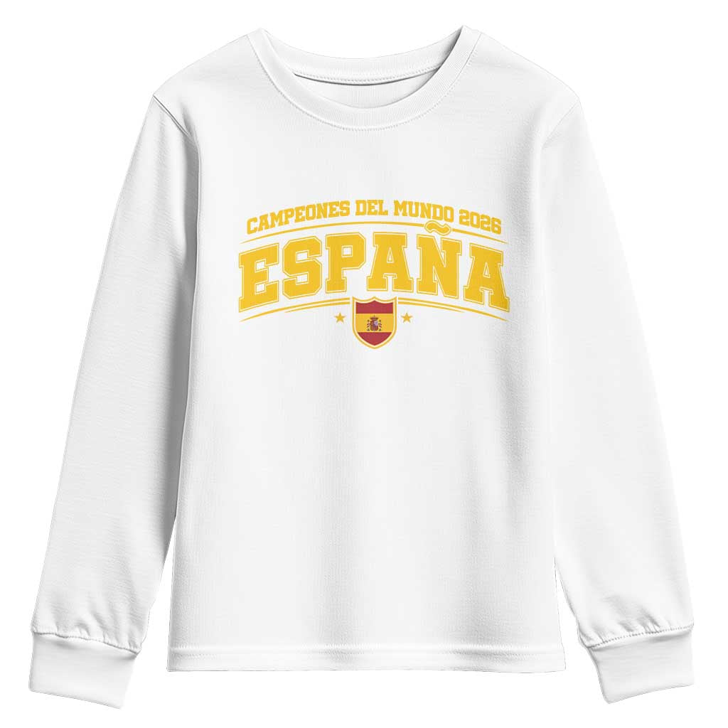 Spain Champions 2026 Youth Sweatshirt Espana Soccer Football Fan Spanish Flag