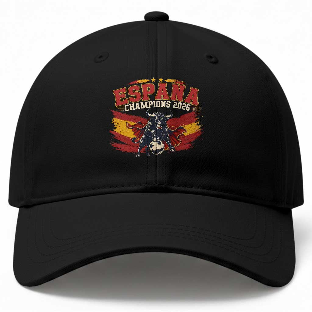 Spain Champions 2026 Baseball Cap Espana Soccer Fan Spanish Flag Bull TS14 Print Your Wear