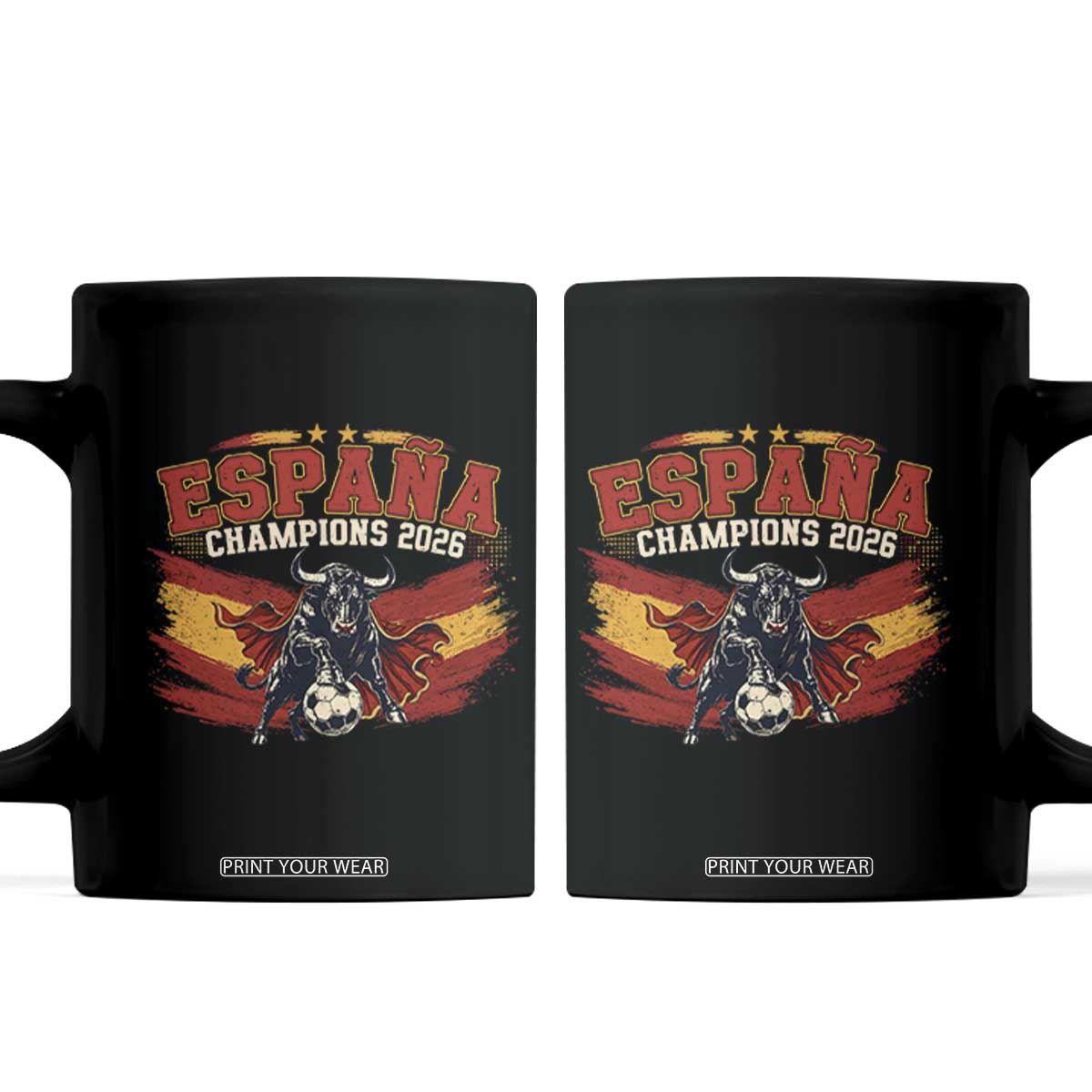 Spain Champions 2026 Coffee Mug Espana Soccer Fan Spanish Flag Bull