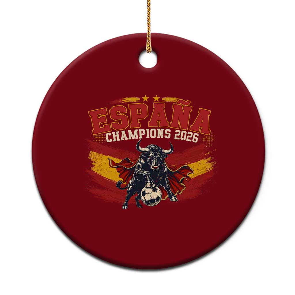 Spain Champions 2026 Ceramic Ornament Espana Soccer Fan Spanish Flag Bull
