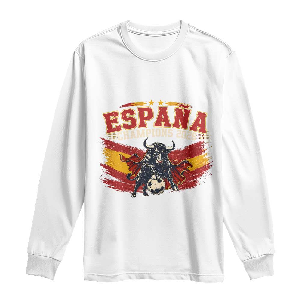 Spain Champions 2026 Long Sleeve Shirt Espana Soccer Fan Spanish Flag Bull