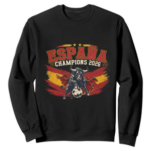 Spain Champions 2026 Sweatshirt Espana Soccer Fan Spanish Flag Bull