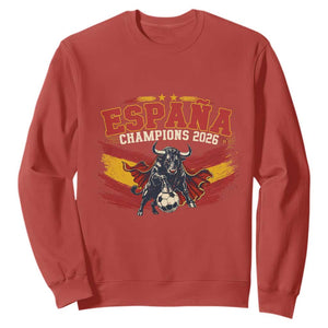 Spain Champions 2026 Sweatshirt Espana Soccer Fan Spanish Flag Bull
