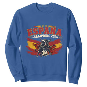 Spain Champions 2026 Sweatshirt Espana Soccer Fan Spanish Flag Bull