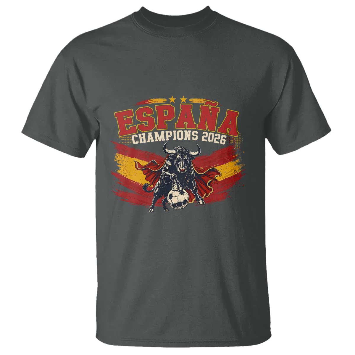 Spain Champions 2026 T Shirt Espana Soccer Fan Spanish Flag Bull