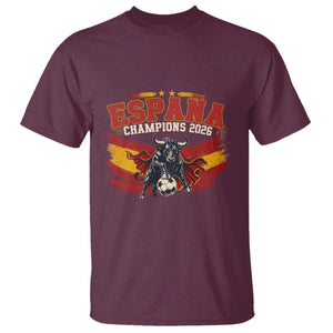 Spain Champions 2026 T Shirt Espana Soccer Fan Spanish Flag Bull