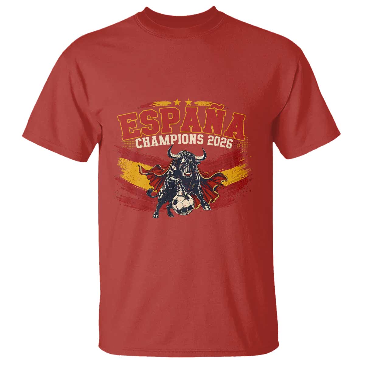 Spain Champions 2026 T Shirt Espana Soccer Fan Spanish Flag Bull