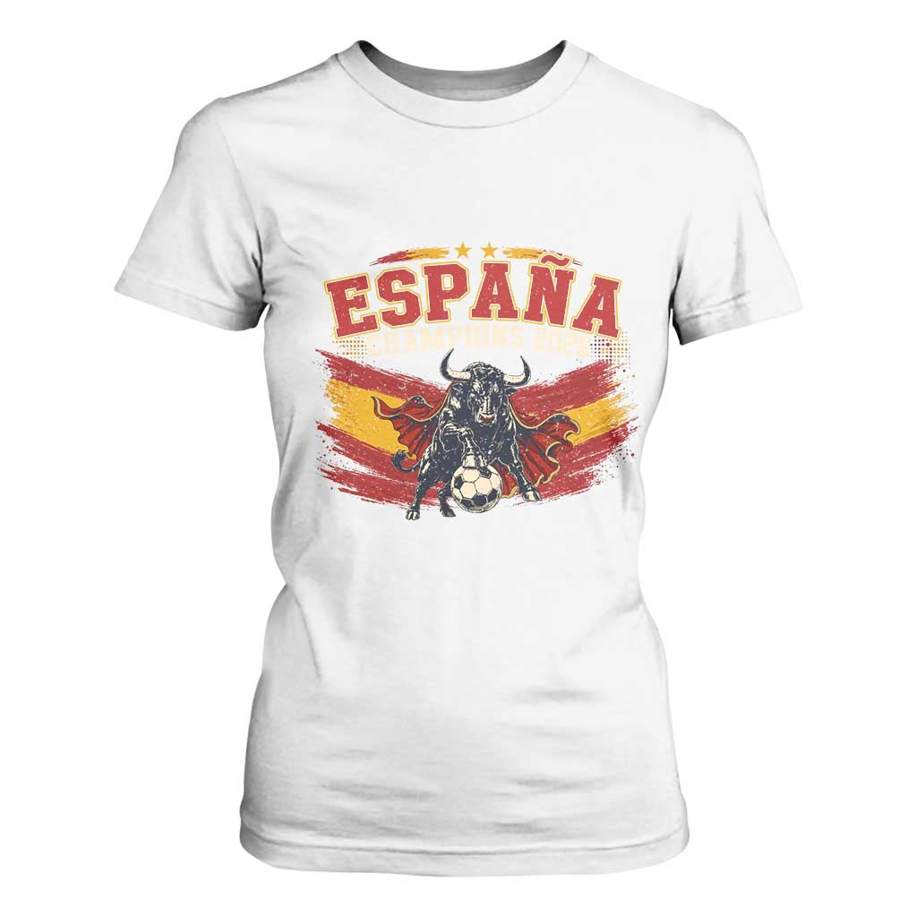 Spain Champions 2026 T Shirt For Women Espana Soccer Fan Spanish Flag Bull